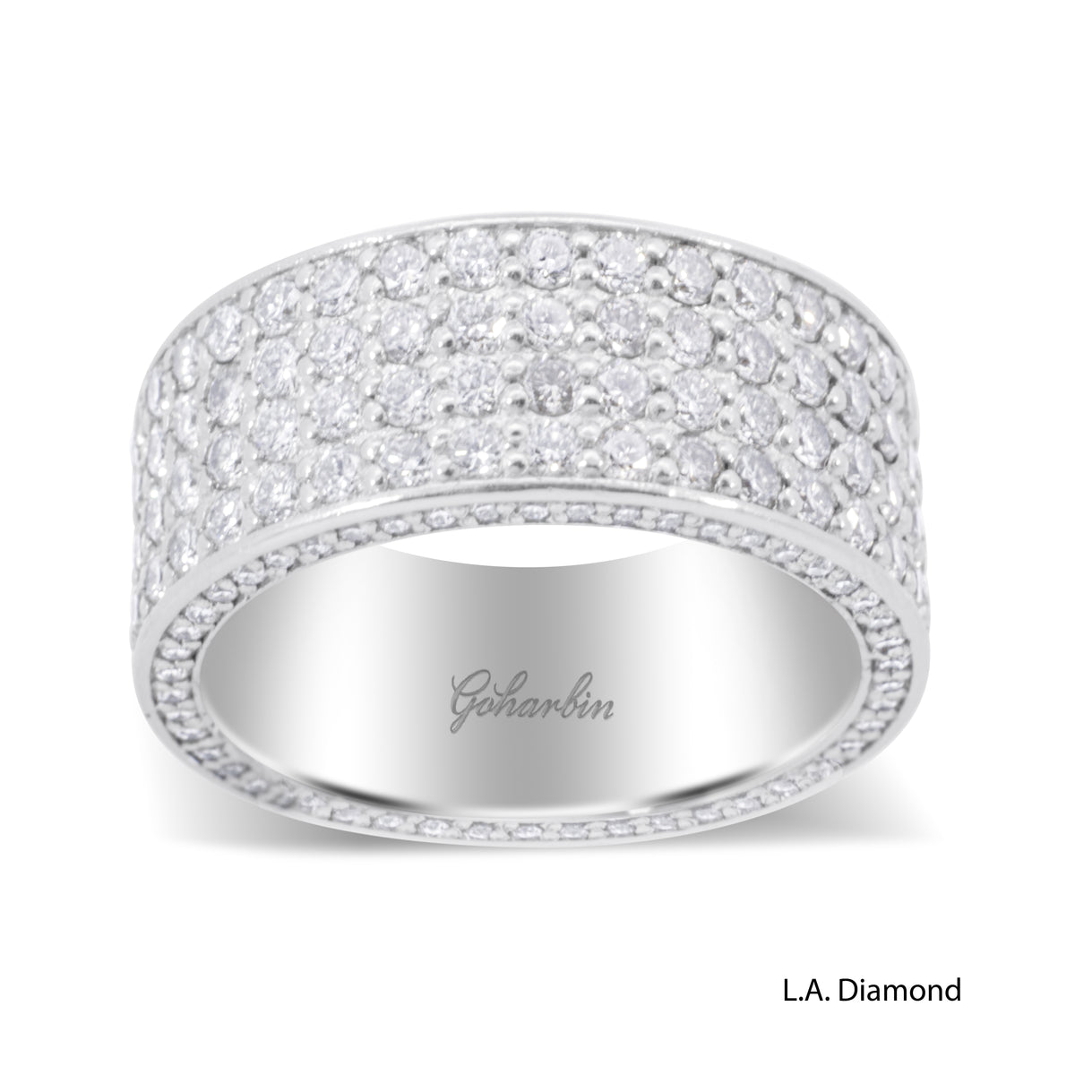 14K White Gold Diamond Round-Cut Multi-Layer Wedding Band (4.70 ct T.W.)