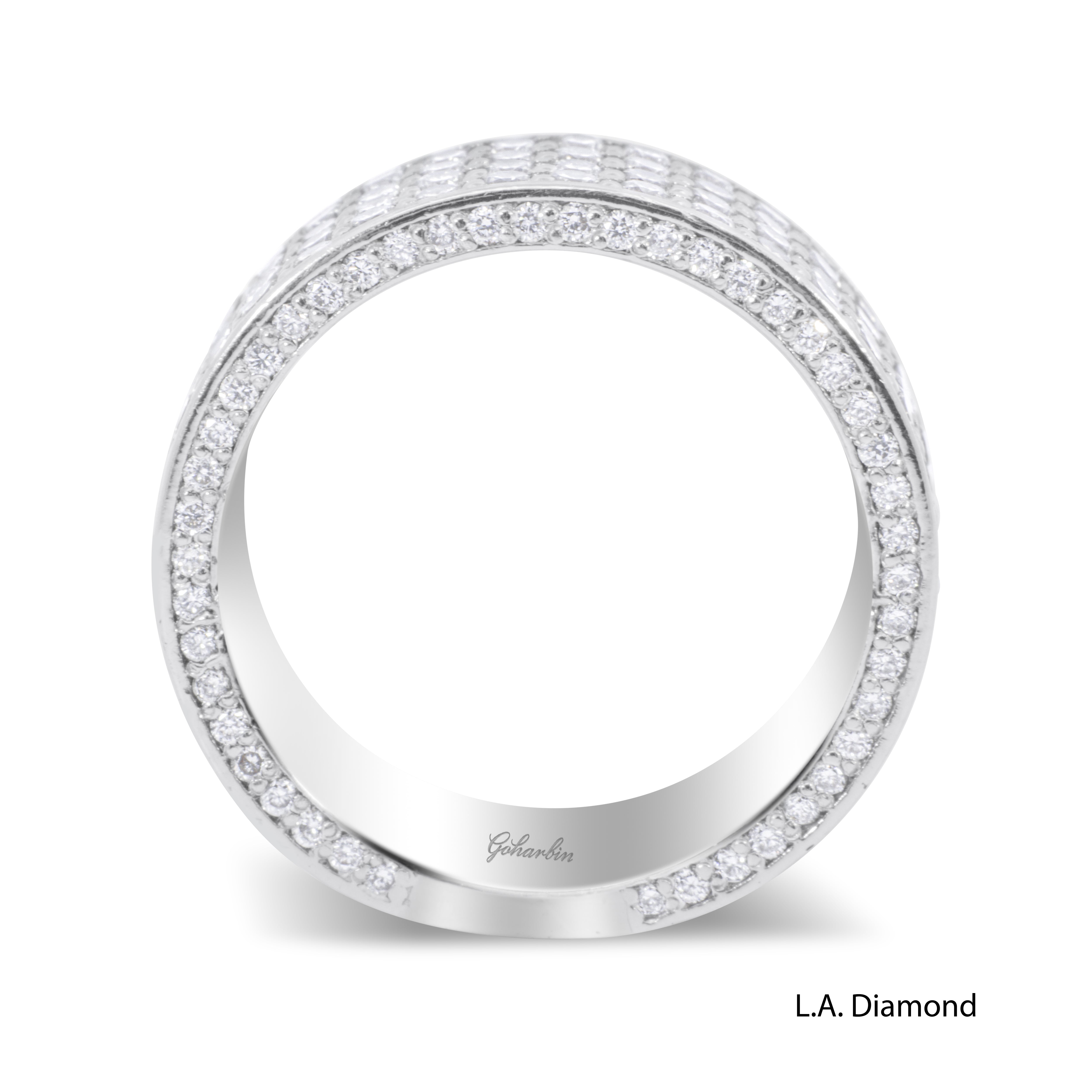 14K White Gold Diamond Round-Cut Multi-Layer Wedding Band (4.70 ct T.W.)