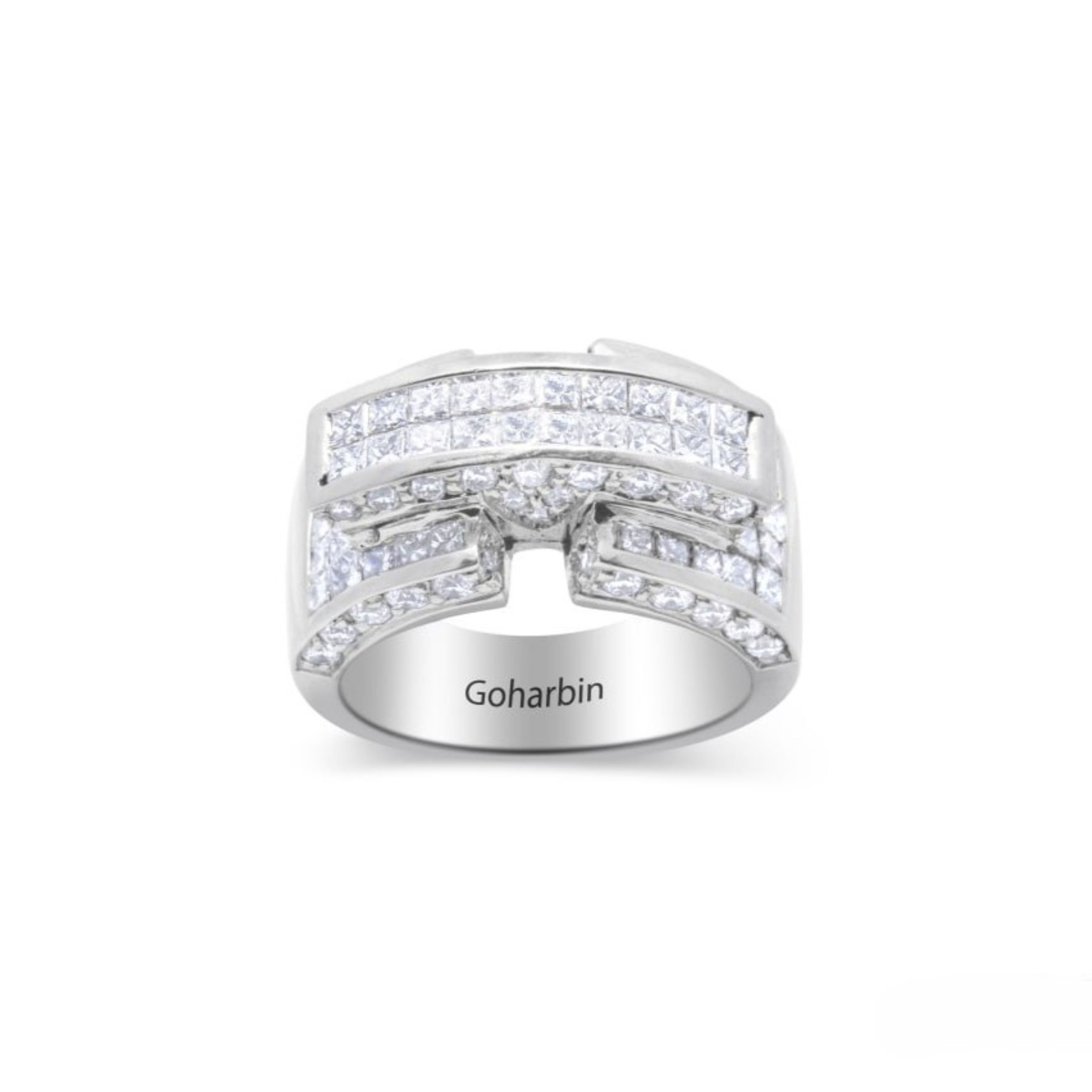 14K White Gold Diamond Round-Cut Wedding Ring (3.06 ct T.W.)