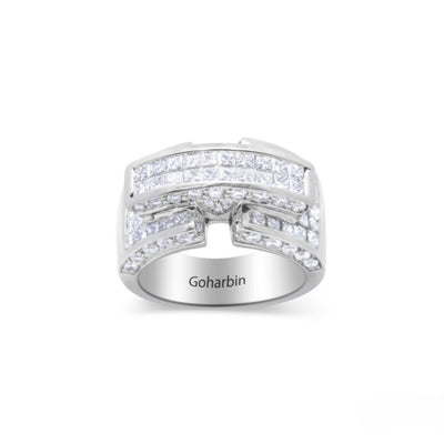 14K White Gold Diamond Round-Cut Wedding Ring (3.06 ct T.W.)