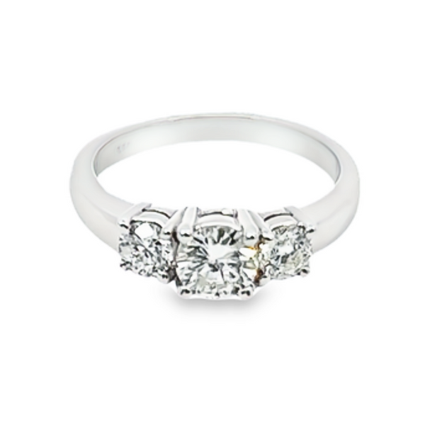 14K White Gold Diamond Round Cut Engagement Ring – 0.60ct