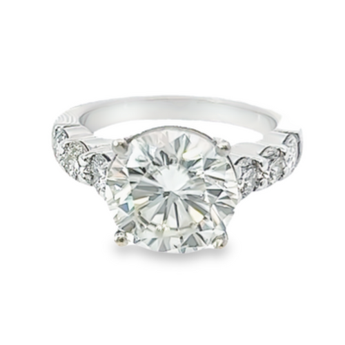 14K White Gold Diamond Round Cut Engagement Ring – 2.00ct