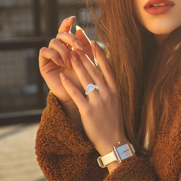 14K White Gold Diamond Round Cut Engagement Ring – 2.00ct