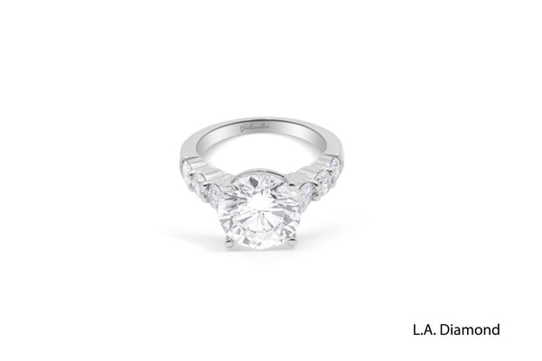 14K White Gold Diamond Round Cut Engagement Ring – 2.00ct