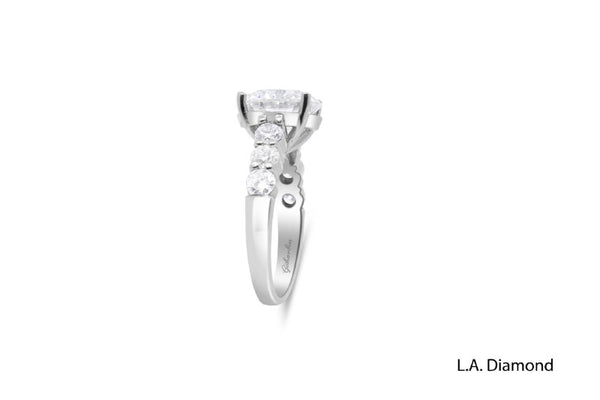 14K White Gold Diamond Round Cut Engagement Ring – 2.00ct
