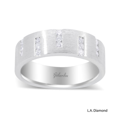 14K White Gold Diamond Round Cut Wedding Band (0.52 ct T.W.)
