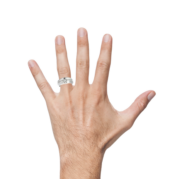14K White Gold Diamond Round Cut Wedding Band (0.52 ct T.W.)