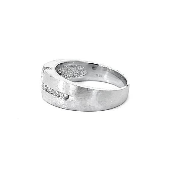 14K White Gold Diamond Round Cut Wedding Band (0.52 ct T.W.)