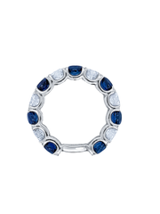 14K White Gold Diamond & Sapphire Band (1.00 ct Diamond + 1.00 ct Sapphire)