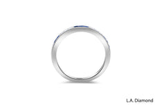 14K White Gold Diamond & Sapphire Ring