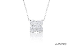 14K White Gold Diamond Snowflake Necklace Pendant (2.40 ctw)
