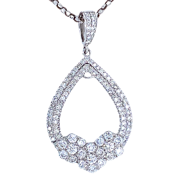 14K White Gold Diamond Teardrop Pendant (3/8 ct T.W.)