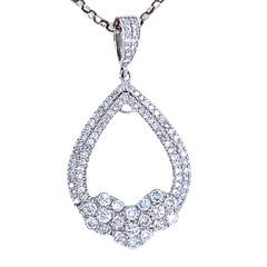 14K White Gold Diamond Teardrop Pendant (3/8 ct T.W.)