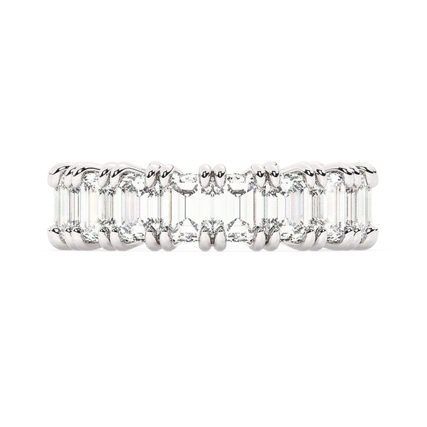 14K White Gold Emerald Cut Diamond Wedding Ring (7.75 ct)_