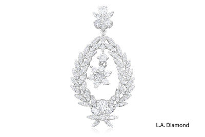 18 White Gold Fancy Shape Diamond Pendant (3.25 ctw)