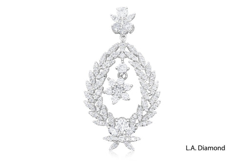 14K White Gold Fancy Shape Diamond Pendant (3.25 ctw)