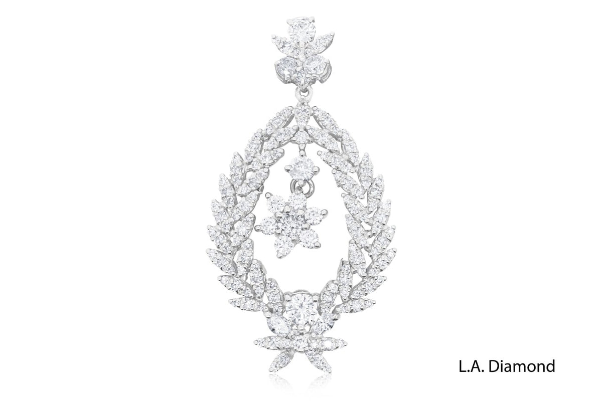 14K White Gold Fancy Shape Diamond Pendant (3.25 ctw)