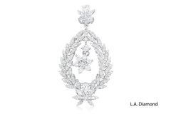 14K White Gold Fancy Shape Diamond Pendant (3.25 ctw)