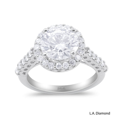 14K White Gold Halo-Style Engagement Ring (3.20ctw)