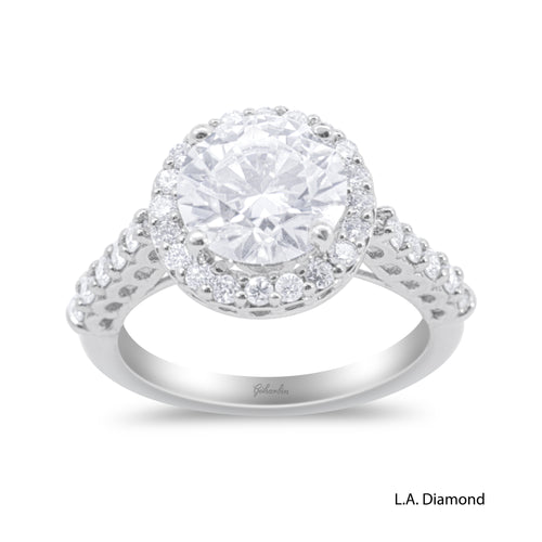 14K White Gold Halo-Style Engagement Ring (4.20g)