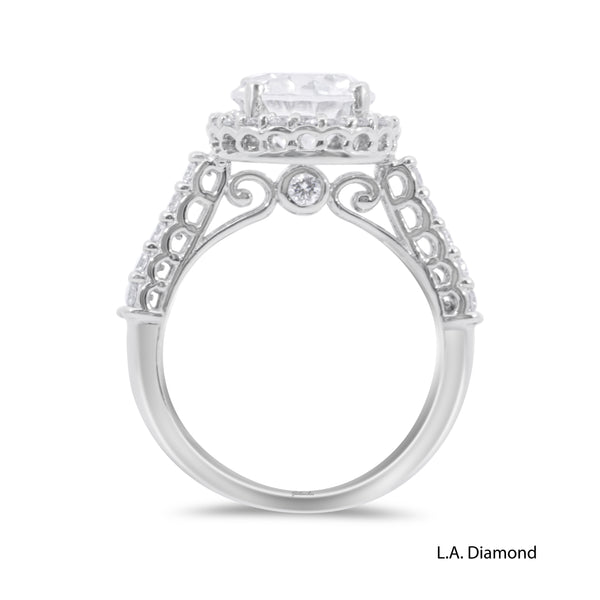 14K White Gold Halo-Style Engagement Ring (4.20g)