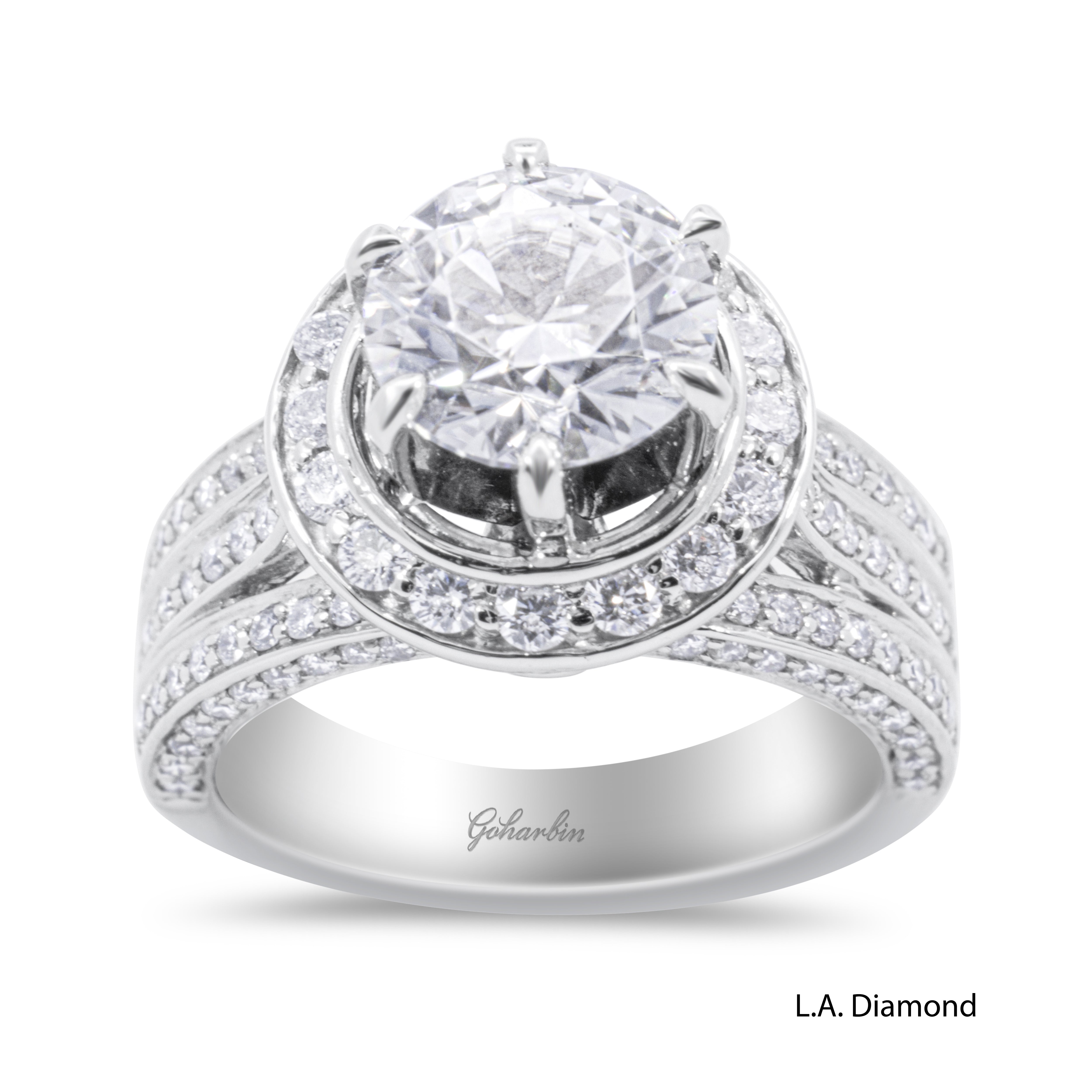 14K White Gold Halo‑Style Engagement Ring (2.37 ctw)