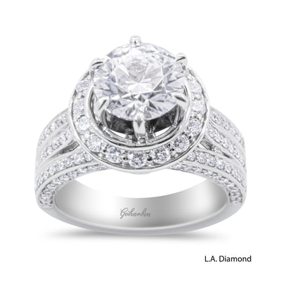 14K White Gold Halo‑Style Engagement Ring (2.37 ctw)