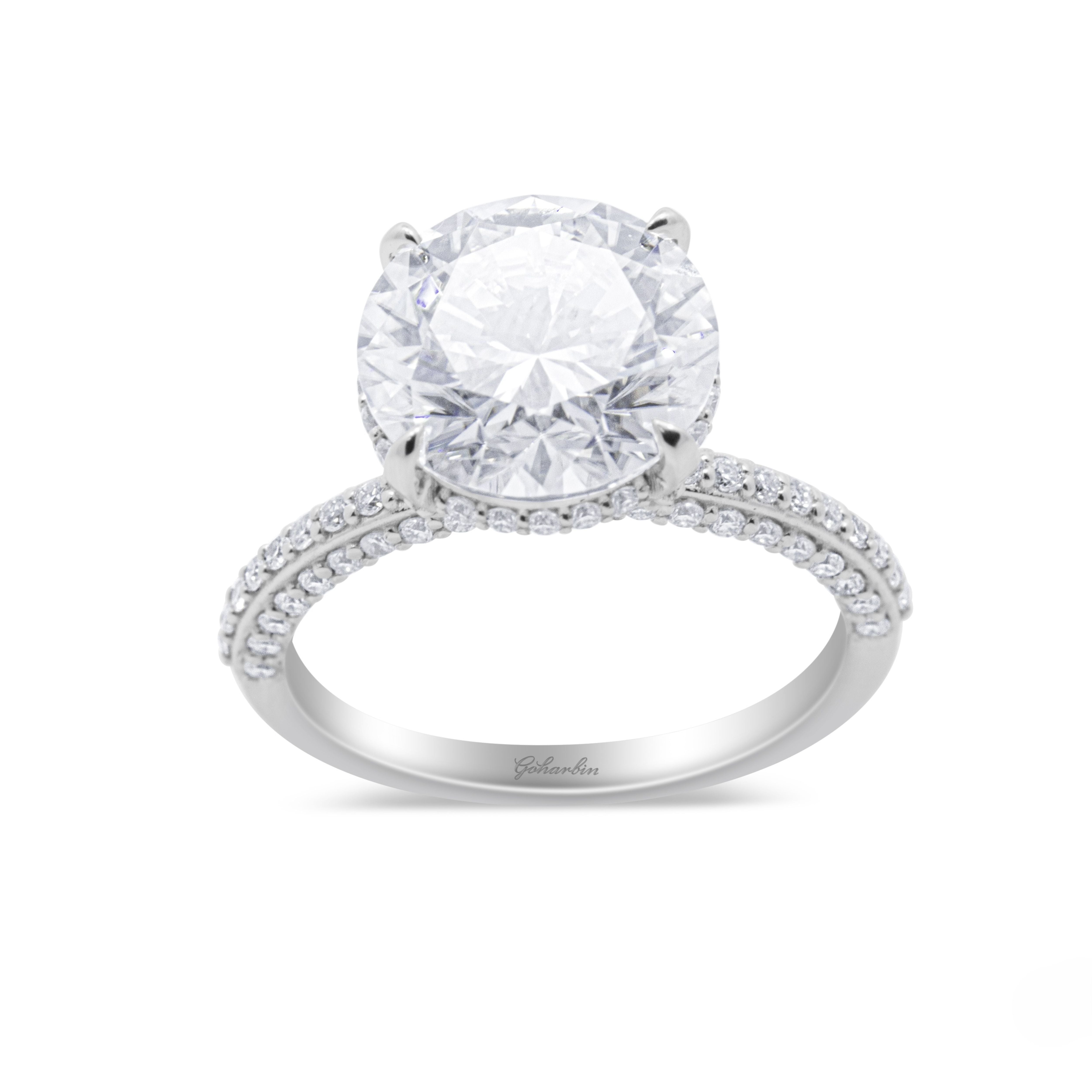14K White Gold Lab-Grown Round Diamond Solitaire Engagement Ring (5.60 ct)