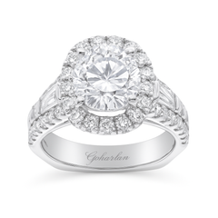 14K White Gold Lab-Grown Round Diamond Split-Shank Engagement Ring (4.54 ct)