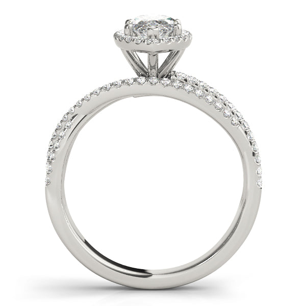 14K White Gold Marquise Halo Split Shank Diamond Engagement Ring (2.10 ct)