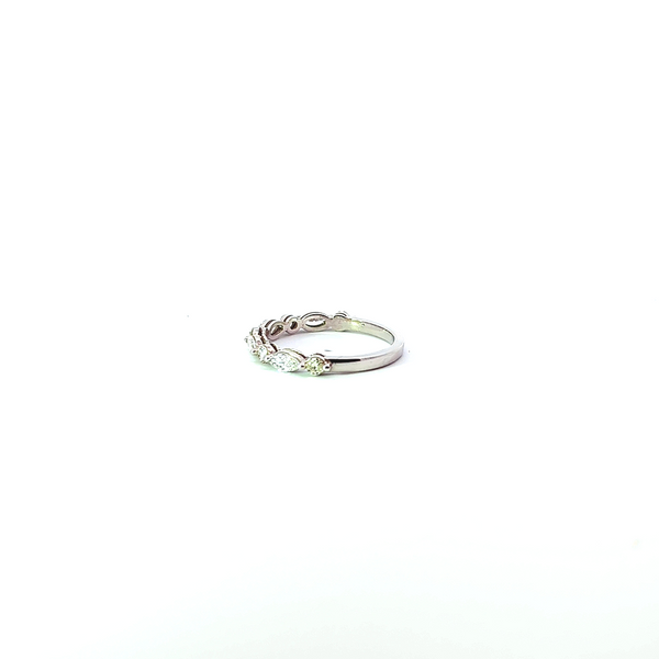 14K White Gold Marquise & Round Diamond Ring (0.83 ct)