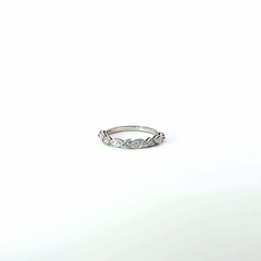 14K White Gold Marquise & Round Diamond Ring (0.83 ct)