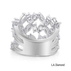 14K White Gold Multi-Cut Diamond Cluster Ring (4.00 ct)