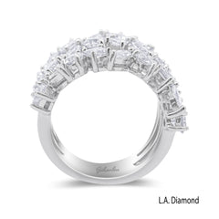 14K White Gold Multi-Cut Diamond Cluster Ring (4.00 ct)