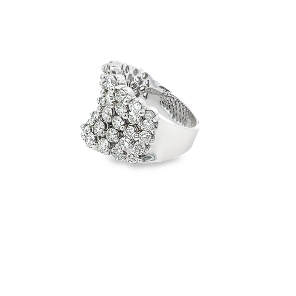 14K White Gold Multi-Layer Diamond Wedding Band (4.85 ct)