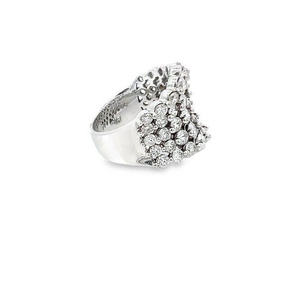 14K White Gold Multi-Layer Diamond Wedding Band (4.85 ct)