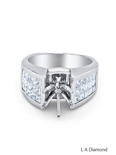 14K White Gold Multiple Radiant-Cut Diamond Engagement Ring (1.41 ct)