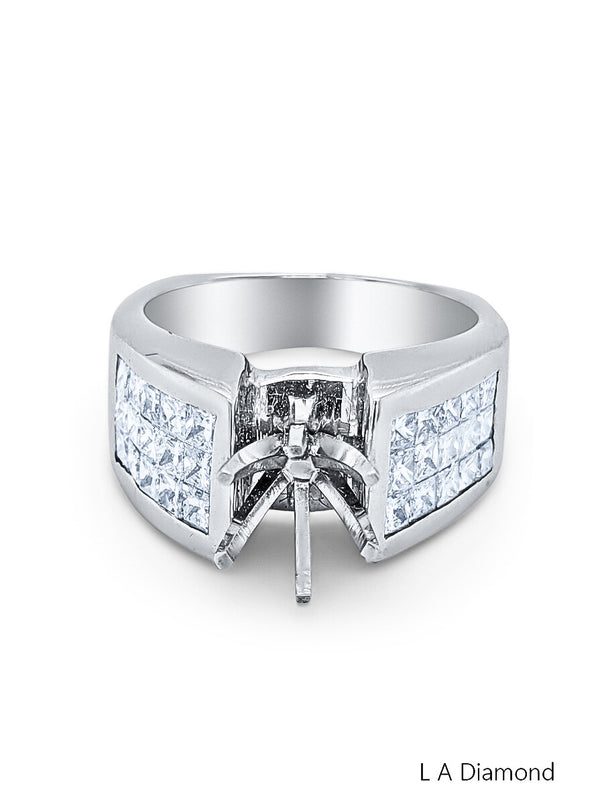 14K White Gold Multiple Radiant-Cut Diamond Engagement Ring (1.41 ct)