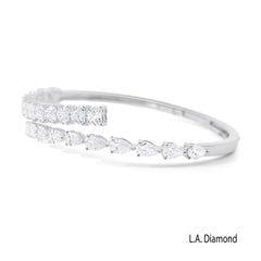 14K White Gold Natural Diamond Bracelet Cuff