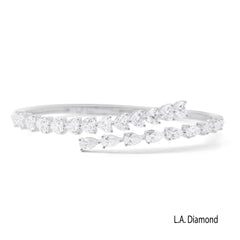 14K White Gold Natural Diamond Bracelet Cuff