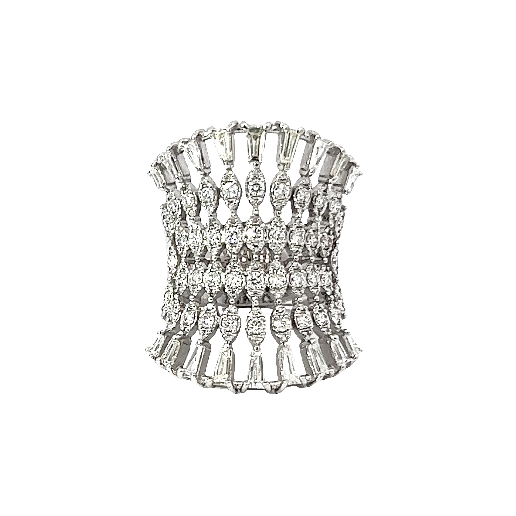 14K White Gold Oval & Round Diamond Ring (1.20 ct)