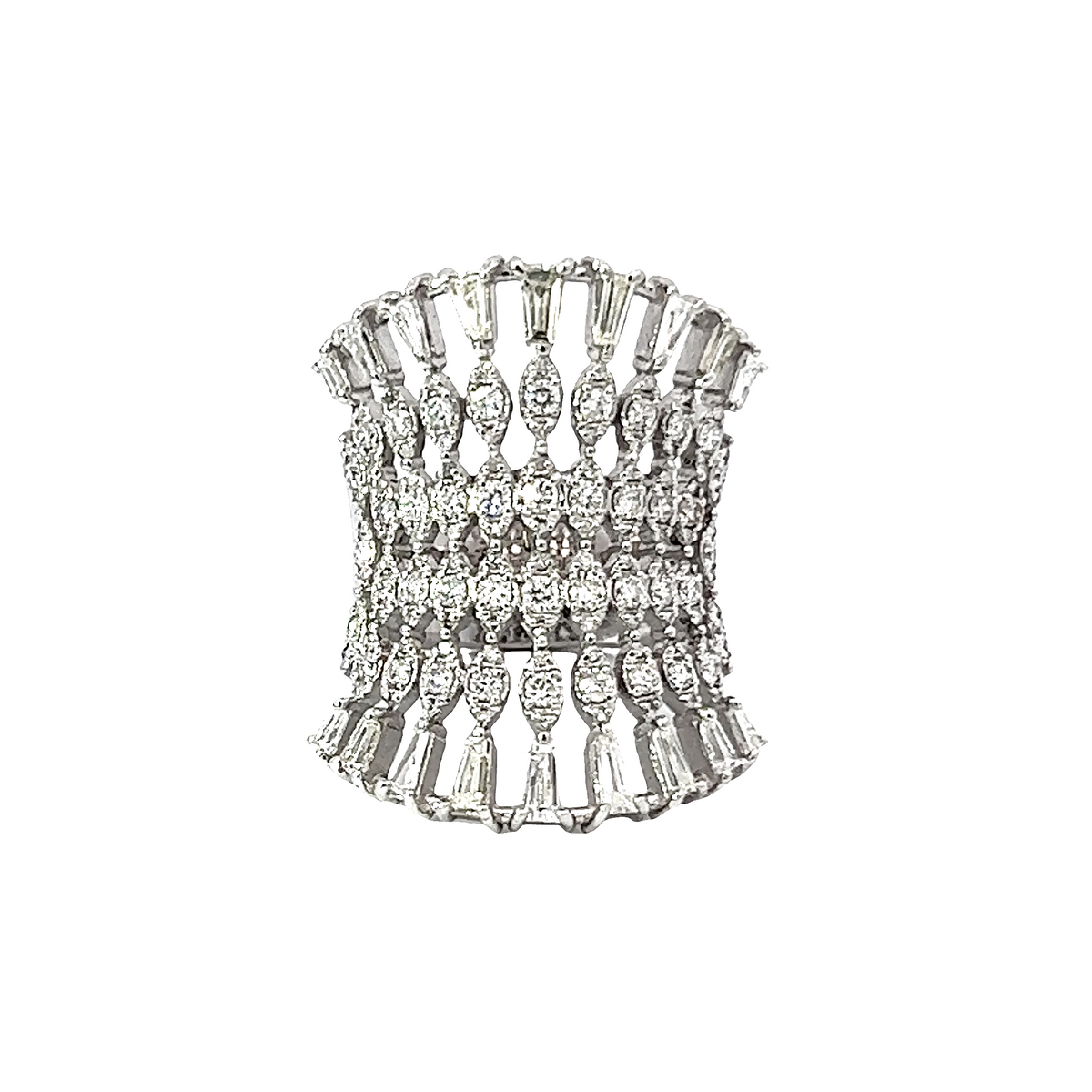 14K White Gold Oval & Round Diamond Ring (1.20 ct)