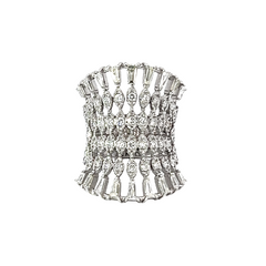 14K White Gold Oval & Round Diamond Ring (1.20 ct)