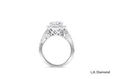 14K White Gold Oval Shape Diamond Engagement Ring (3.60 ctw)