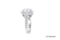 14K White Gold Oval Shape Diamond Engagement Ring (3.60 ctw)
