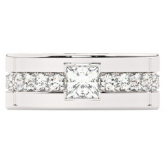 14K White Gold & Platinum Princess-Cut Diamond Wedding Band (1.37 ct T.W.)