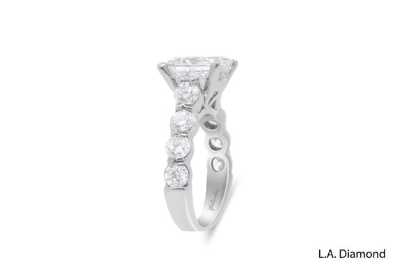 14K White Gold Princess Cut Diamond Engagement Ring (3.54 ct)