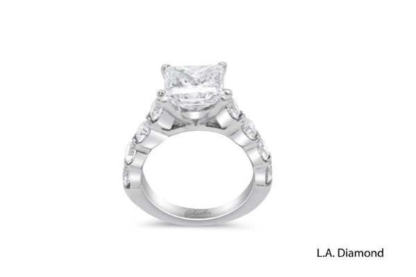 14K White Gold Princess Cut Diamond Engagement Ring (3.54 ct)