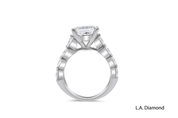 14K White Gold Princess Cut Diamond Engagement Ring (3.54 ct)