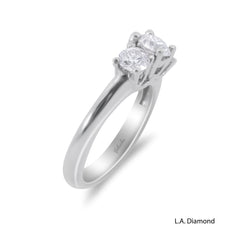 14K White Gold Princess Cut Diamond Three-Stone Engagement Ring (1.20 ct t.w.)